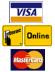 We Accept Visa, Mastercard and INTERAC Online